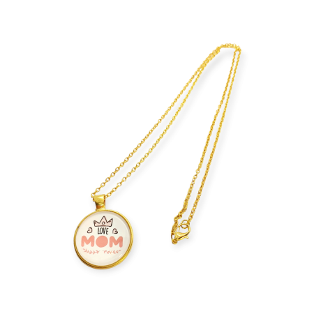 Necklace gold love mom